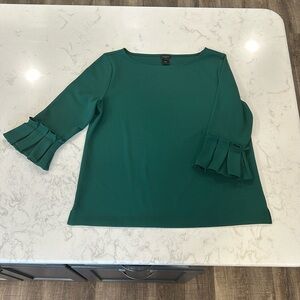 Ann Taylor Factory 3/4 Ruffle Bell Sleeve Top